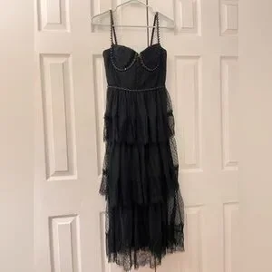 Self-Portrait | Dresses | Selfportrait Black Dot Mesh Tier